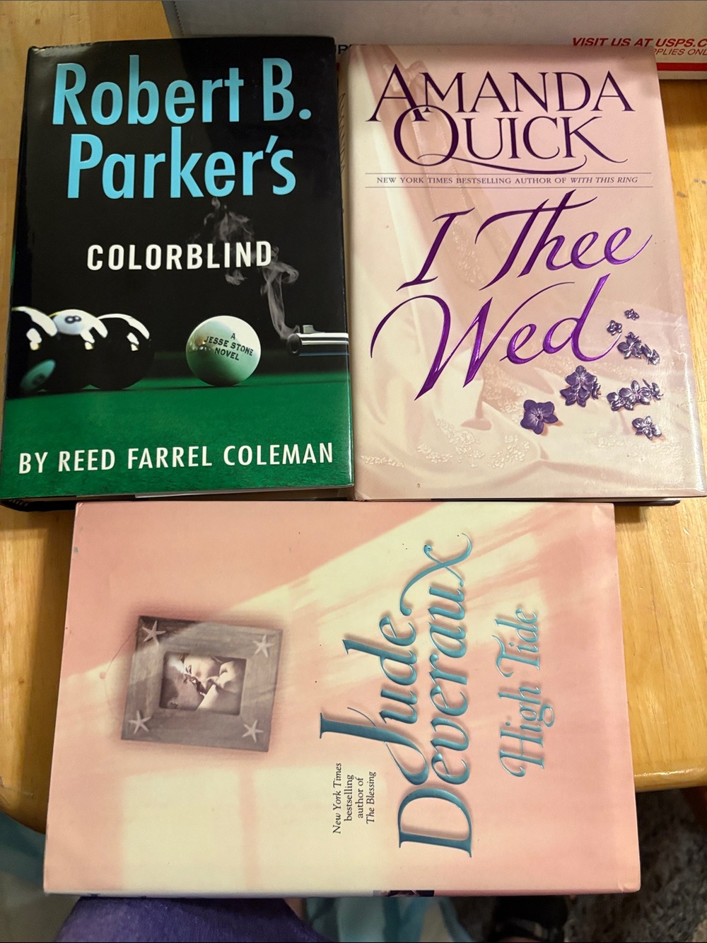Lot of 3 Hardcover Romance & Mystery Books - Black, Green, Pink